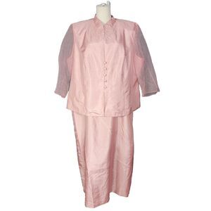 Jessica Howard Dress Sz 22P Pink 2 Pc Jacket Silk-look Embellished Beaded Mother